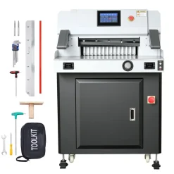 VEVOR Electric Paper Cutter, 1100W Heavy Duty Paper Cutter Machine With 20.28 in Cutting Width, 3.15 in Cutting Thickness, Electric Guillotine Trimmer with Casters and 7 in Touchscreen, for Print Shop
