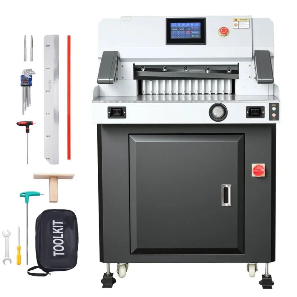VEVOR Electric Paper Cutter, 1100W Heavy Duty Paper Cutter Machine With 20.28 in Cutting Width, 3.15 in Cutting Thickness, Electric Guillotine Trimmer with Casters and 7 in Touchscreen, for Print Shop