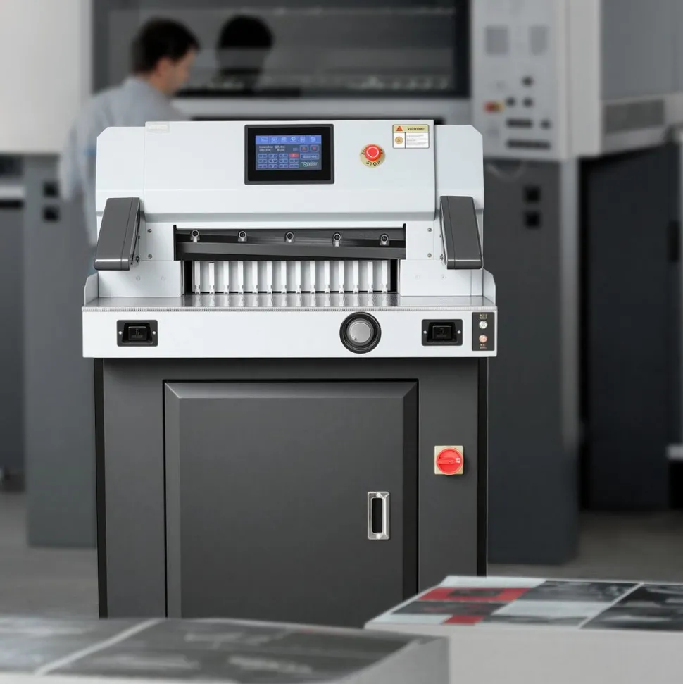VEVOR Electric Paper Cutter, 1100W Heavy Duty Paper Cutter Machine With 20.28 in Cutting Width, 3.15 in Cutting Thickness, Electric Guillotine Trimmer with Casters and 7 in Touchscreen, for Print Shop