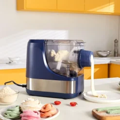 VEVOR Electric Pasta Maker, 150W Automatic Noodle Maker Machine with 8 Pasta Shapes, 4 Intelligent Modes, 500g Flour Capacity Pasta Maker Machine with Measuring Cups, Cleaning Brush for Home Kitchen