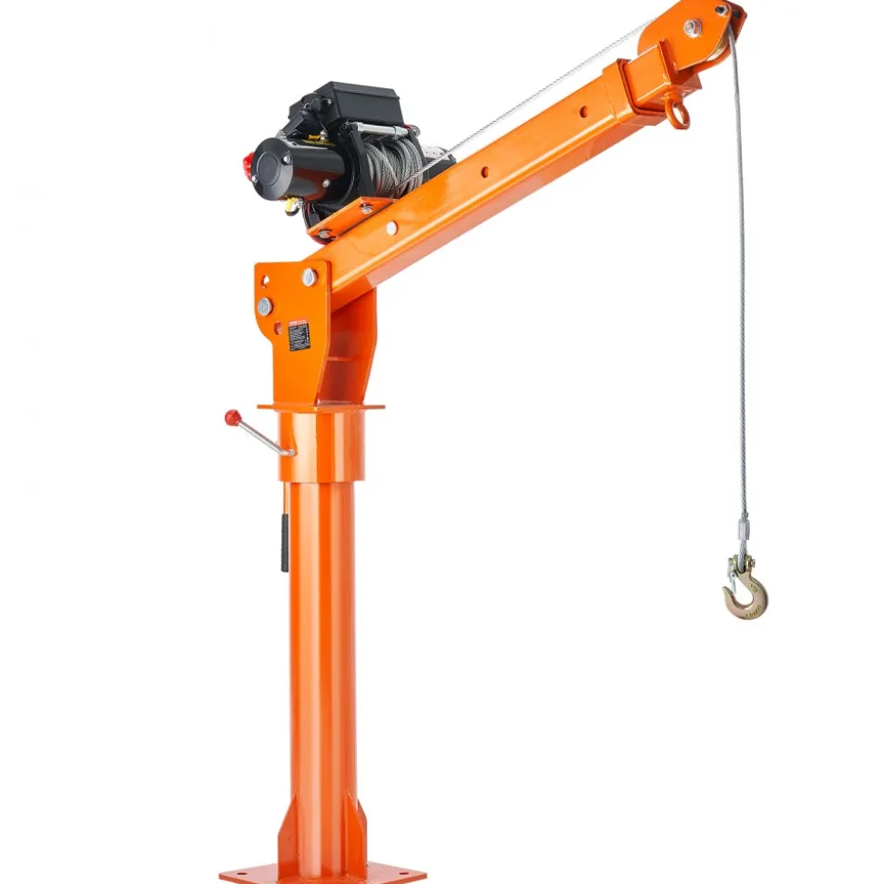 VEVOR Electric Pickup Truck Crane, 2200 lbs, Folding Truck-Mounted Bed Crane with Electric Winch 6000 lbs, Steel Pickup Truck Jib Crane Hoist 360° Swivel for Lifting Goods in Construction, Factory