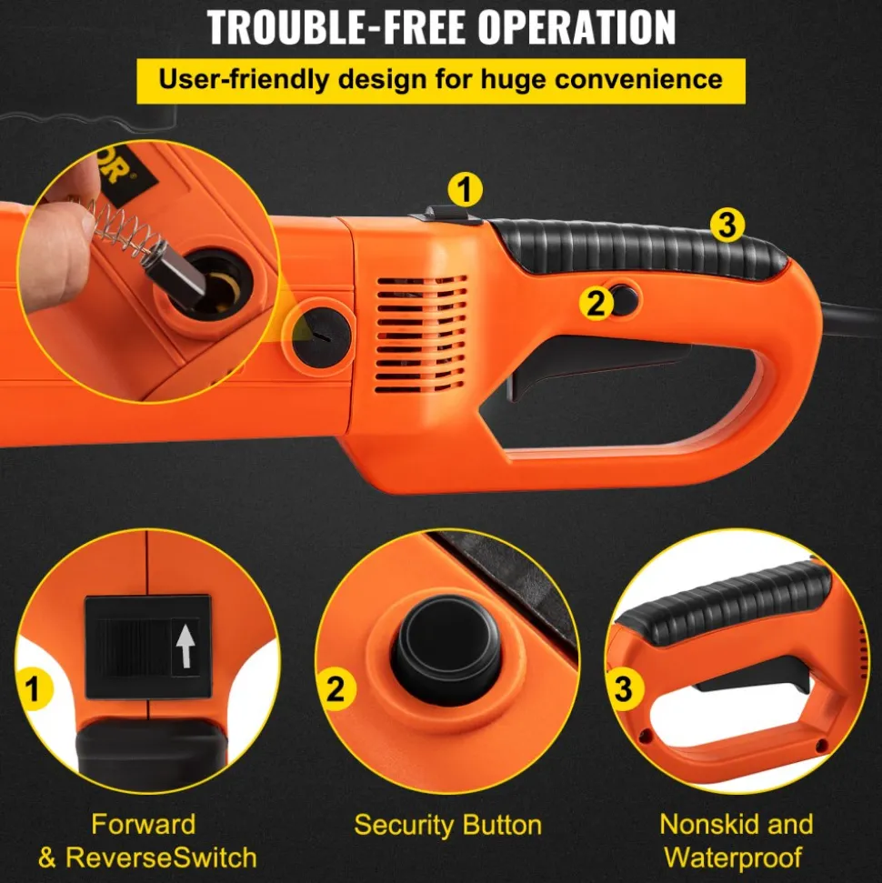 VEVOR Electric Pipe Threader, 2300W Pipe Threading Machine with 6 Dies 1/2"-2", 110V Hand-held Pipe Threader Machine with Copper Motor, Portable Electric Pipe Threading Kit with Carrying Case