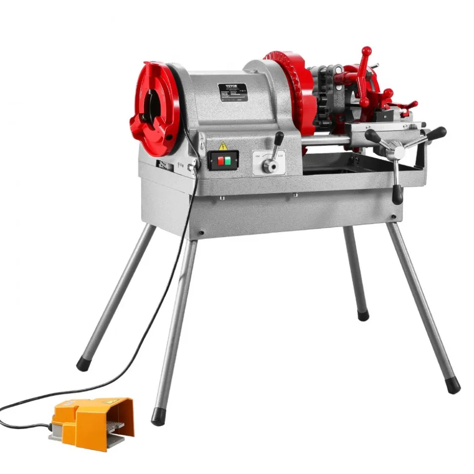 VEVOR Electric Pipe Threader Machine, 750W 28RPM Threading Cutting Machine, 1/2 to 2 inch Pipes Threading Cutter Tool with Foot Pedal for Plumbing, Automotive Repairs, Metalworking