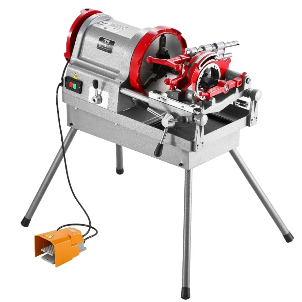 VEVOR Electric Pipe Threader Machine, 750W 28RPM Threading Cutting Machine, 1/2 to 2 inch Pipes Threading Cutter Tool with Foot Pedal for Plumbing, Automotive Repairs, Metalworking