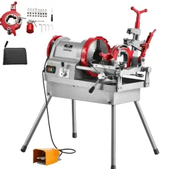 VEVOR Electric Pipe Threader Machine, 750W 28RPM Threading Cutting Machine, 1/2 to 2 inch Pipes Threading Cutter Tool with Foot Pedal for Plumbing, Automotive Repairs, Metalworking