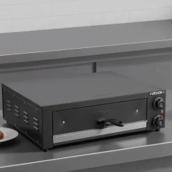 VEVOR Electric Pizza Oven, 16 in Countertop Pizza Oven, 77 to 572°F Temp Range, 1750W Indoor Pizzas Maker w/Timing & Temp Control, Pizzas Cooker w/Dual Heat Tube, Grill Rack, for Kitchen & Commercial