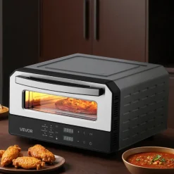 VEVOR Electric Pizza Oven, Smart Pizzas Maker Indoor with 5 Preset, 12-Inch Countertop Pizza Cooker w/ Touch Srceen, 750℉ Max Temp, 2-Min Rpaid Baking Oven Thin & Crispy, Neapolitan, Frozen, New York