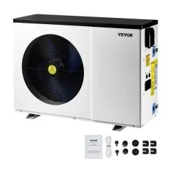 VEVOR Electric Pool Heat Pump, 51200 BTU, Pool Heaters for 7926-15851GAL Above and In Ground Pools, Low Noise, Heating and Cooling Highly Efficient & Energy-Saving Pool Water Heater AC208-230V 60Hz