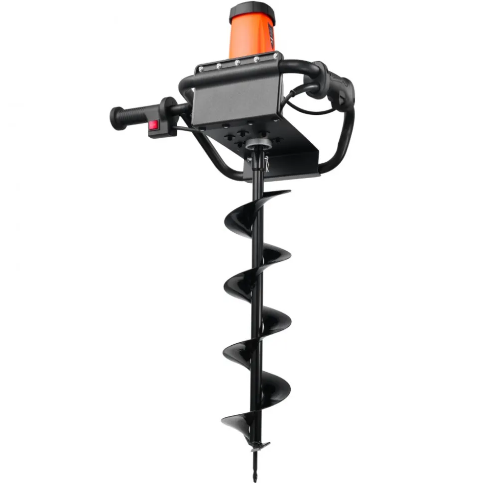 VEVOR Electric Post Hole Digger, 5.71 in Auger Bit with 1500W Powerful Motor, 140 RPM Alloy Steel Earth Auger Drill Bit with 10.24 in Extension Rod, for Post Hole Digging, Drilling & Tree Planting
