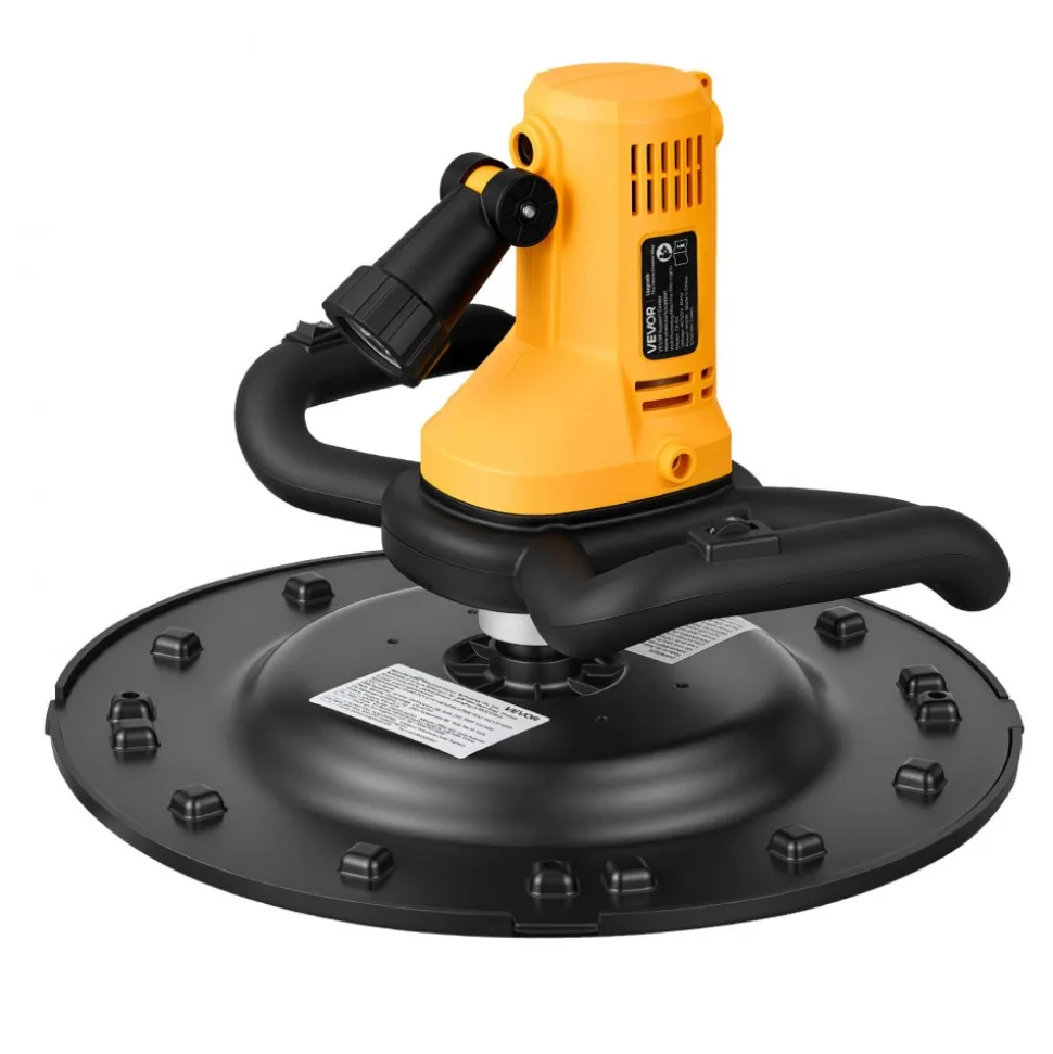 VEVOR Electric Power Trowel, 800W Concrete Finishing Machine Corded with Mixing Rod, 6-Speed Adjustable 120–200 RPM, Steel & Plastic Trowel Discs, Extension Handle, Floor Smoothing Cement Finisher