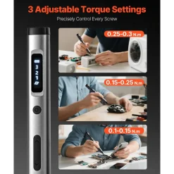 VEVOR Electric Precision Screwdriver Set, 52 Magnetic Bits, Mini Electric Screwdriver with Magnetic Storage Box, S2 Steel Bits, LED Light, Type-C Charging, for Phone, Laptop, and Electronics Repair
