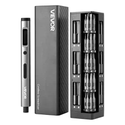 VEVOR Electric Precision Screwdriver Set, 52 Magnetic Bits, Mini Electric Screwdriver with Magnetic Storage Box, S2 Steel Bits, LED Light, Type-C Charging, for Phone, Laptop, and Electronics Repair