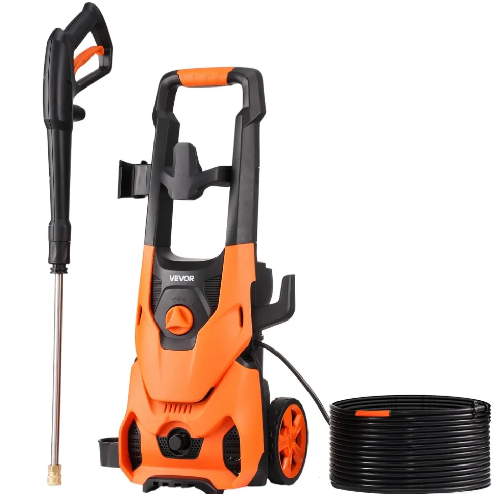 VEVOR Electric Pressure Washer, Max 2000 PSI and 2.8 GPM, High Power Pressure Cleaning Machine with 4 Quick Connect Nozzles and a Foam Cannon, Ideal for Cars/Fences/Driveways/Patios/Home Cleaning