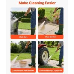 VEVOR Electric Pressure Washer Pump Kit, 1950 PSI, 3.2 GPM, Triplex Power Washer Pump with 5 HP Motor 240 V, Adjustable Water Pressure, for Washing Cars, Gardens, Exterior Walls, Deck, Machinery Equipment