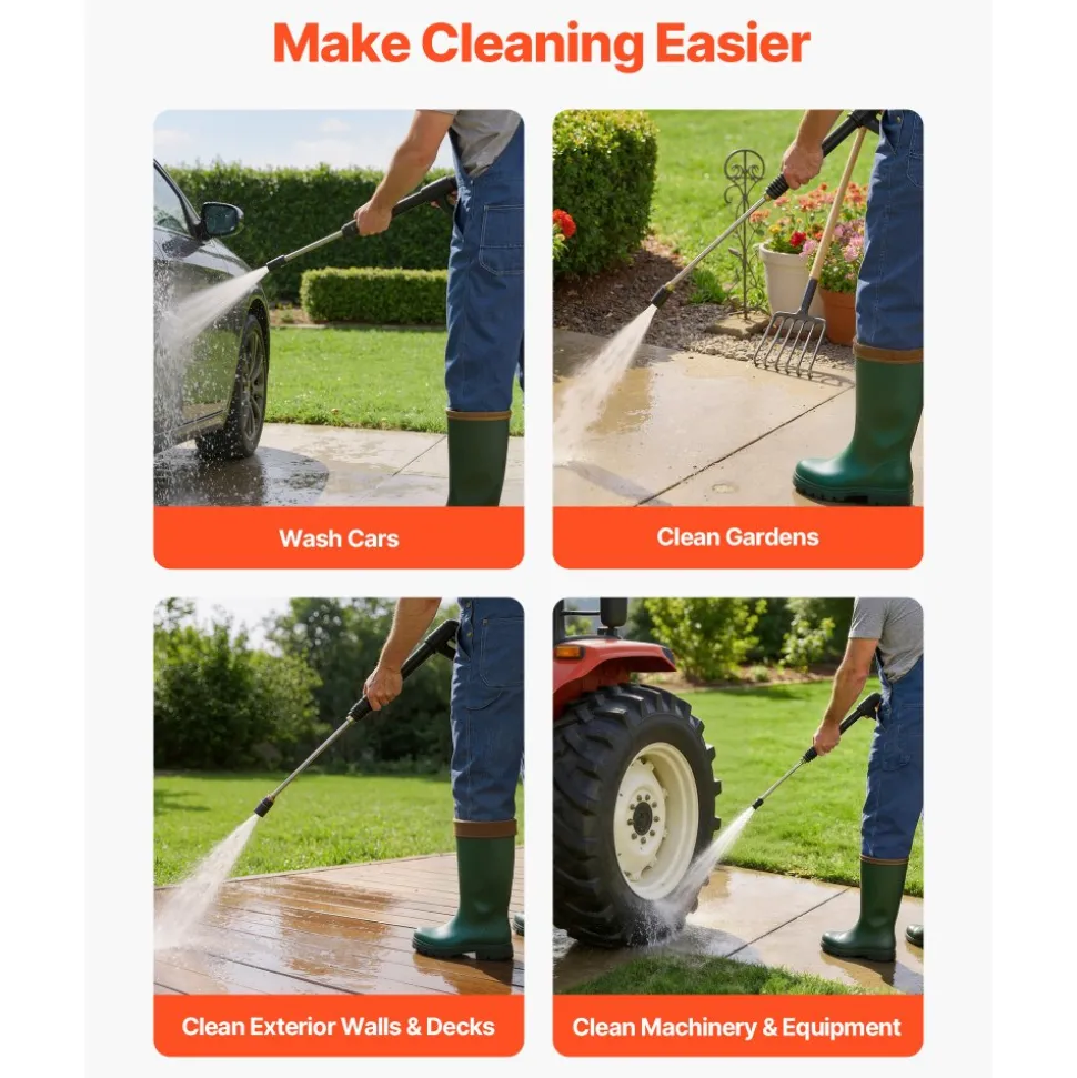 VEVOR Electric Pressure Washer Pump Kit, 1950 PSI, 3.2 GPM, Triplex Power Washer Pump with 5 HP Motor 240 V, Adjustable Water Pressure, for Washing Cars, Gardens, Exterior Walls, Deck, Machinery Equipment