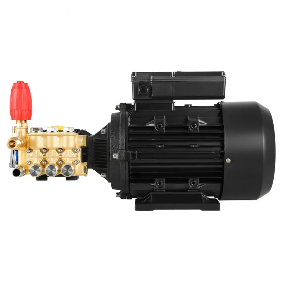 VEVOR Electric Pressure Washer Pump Kit, 1950 PSI, 3.2 GPM, Triplex Power Washer Pump with 5 HP Motor 240 V, Adjustable Water Pressure, for Washing Cars, Gardens, Exterior Walls, Deck, Machinery Equipment