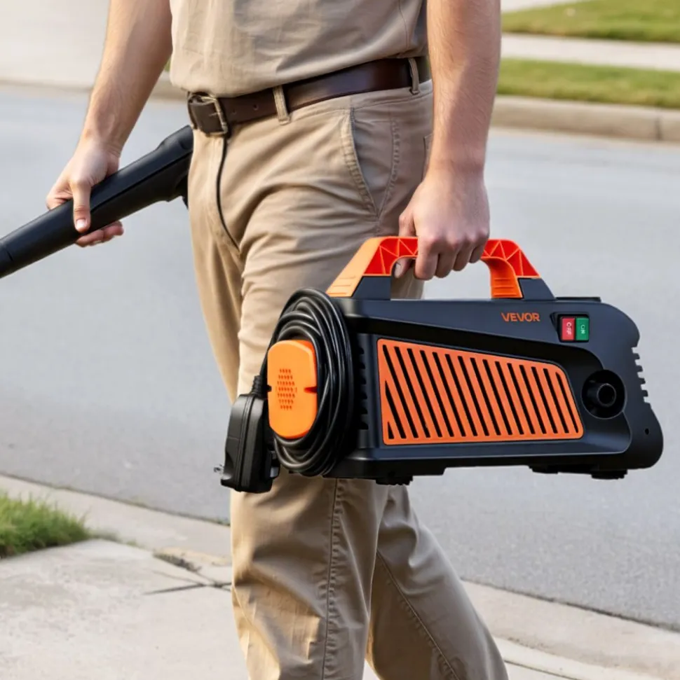 VEVOR Electric Pressure Washer, 2000 Max PSI 1.59 Max GPM, Portable Power Washer with 4 Nozzles, Metal Extension Wand, Built-in Carry Handle, Compact & Flexible for Cars,Driveways,Patios,Fences,Home
