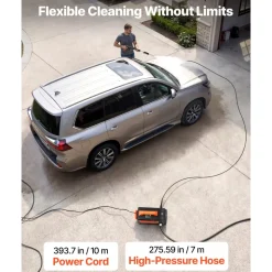 VEVOR Electric Pressure Washer, 2000 Max PSI 1.59 Max GPM, Portable Power Washer with 4 Nozzles, Metal Extension Wand, Built-in Carry Handle, Compact & Flexible for Cars,Driveways,Patios,Fences,Home