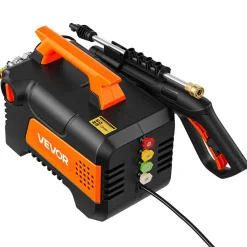 VEVOR Electric Pressure Washer, 1958 Max PSI 2.5 Max GPM, Portable Power Washer with 4 Nozzles, Metal Extension Wand, Commercial-Grade 5-Piston Plunger Pump, High Pressure for  Cars,Driveways,Patios