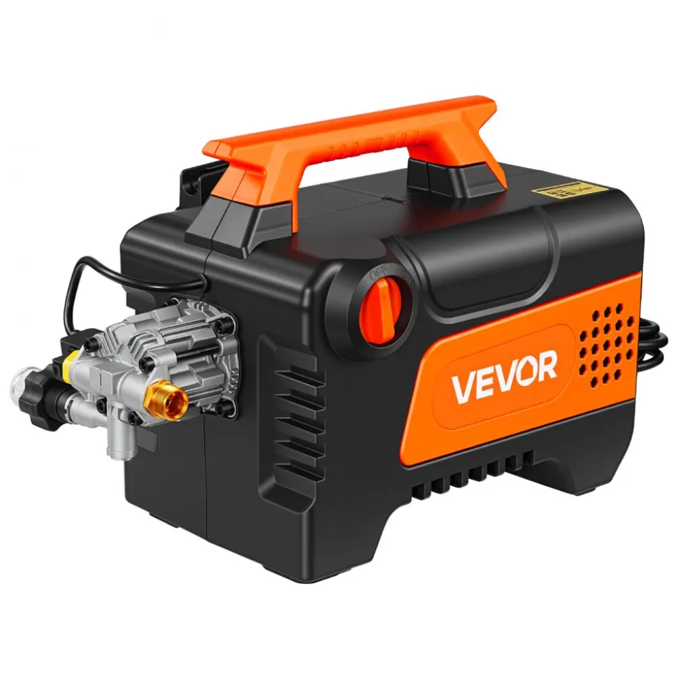VEVOR Electric Pressure Washer, 1958 Max PSI 2.5 Max GPM, Portable Power Washer with 4 Nozzles, Metal Extension Wand, Commercial-Grade 5-Piston Plunger Pump, High Pressure for Cars,Driveways,Patios