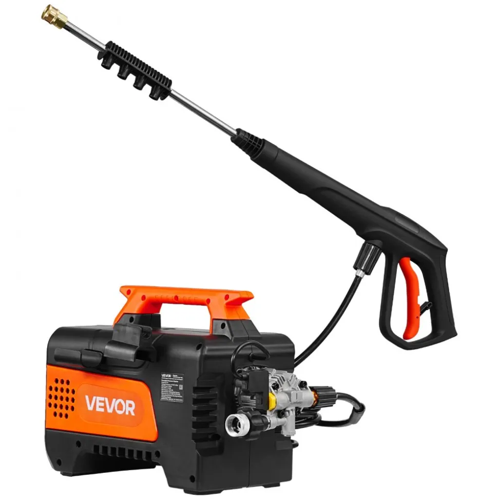 VEVOR Electric Pressure Washer, 1958 Max PSI 2.5 Max GPM, Portable Power Washer with 4 Nozzles, Metal Extension Wand, Commercial-Grade 5-Piston Plunger Pump, High Pressure for Cars,Driveways,Patios