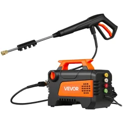 VEVOR Electric Pressure Washer, 1958 Max PSI 2.5 Max GPM, Portable Power Washer with 4 Nozzles, Metal Extension Wand, Commercial-Grade 5-Piston Plunger Pump, High Pressure for Cars,Driveways,Patios