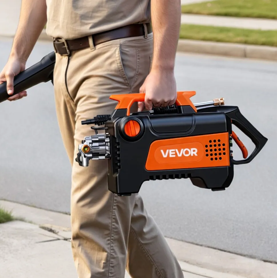 VEVOR Electric Pressure Washer, 1958 Max PSI 2.5 Max GPM, Portable Power Washer with 4 Nozzles, Metal Extension Wand, Commercial-Grade 5-Piston Plunger Pump, High Pressure for Cars,Driveways,Patios
