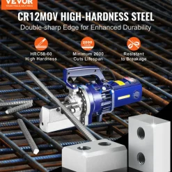 VEVOR Electric Rebar Cutter Blade, 6 PCS 16mm(5/8 Inch) Cutting Diameter, HRC58-60 Hard Hydraulic Rebar Blade Replacement Jaw Blades with 12 Hexagon Screw and 12 Spring Washer, for Model RC-16