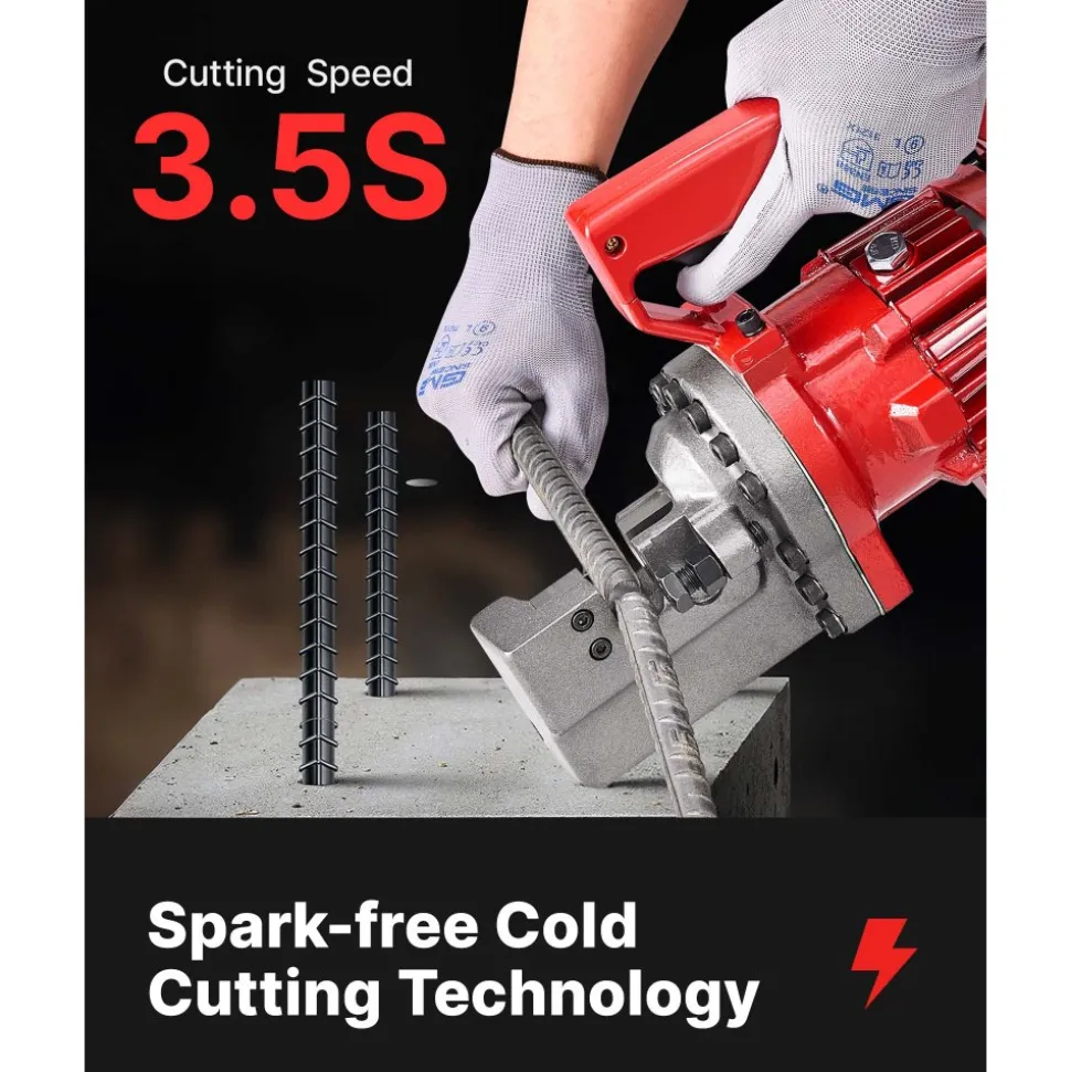 VEVOR Electric Rebar Cutter, 1700W Portable Electric Hydraulic Rebar Cutter, Cutting up to 1 Inch #8 4-25mm Rebar within 5 Seconds,110V,with Easy to Carry Stainless Box