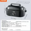 VEVOR Electric Roaster Oven, 24 QT Turkey Roaster Oven with Self-Basting Lid, 1450W Roaster Oven with Defrost & Warm Function, Adjustable Temp, Removable Pan & Rack, Fits Turkeys Up to 28LBS, Black
