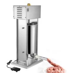VEVOR Electric Sausage Stuffer, 33 LBS / 15 L Vertical Meat Stuffer, Stepless Speed Control and Foot Pedal, Stainless Steel Heavy Duty Sausage Filler with 4 Stuffing Tubes, for Commercial & Home Use