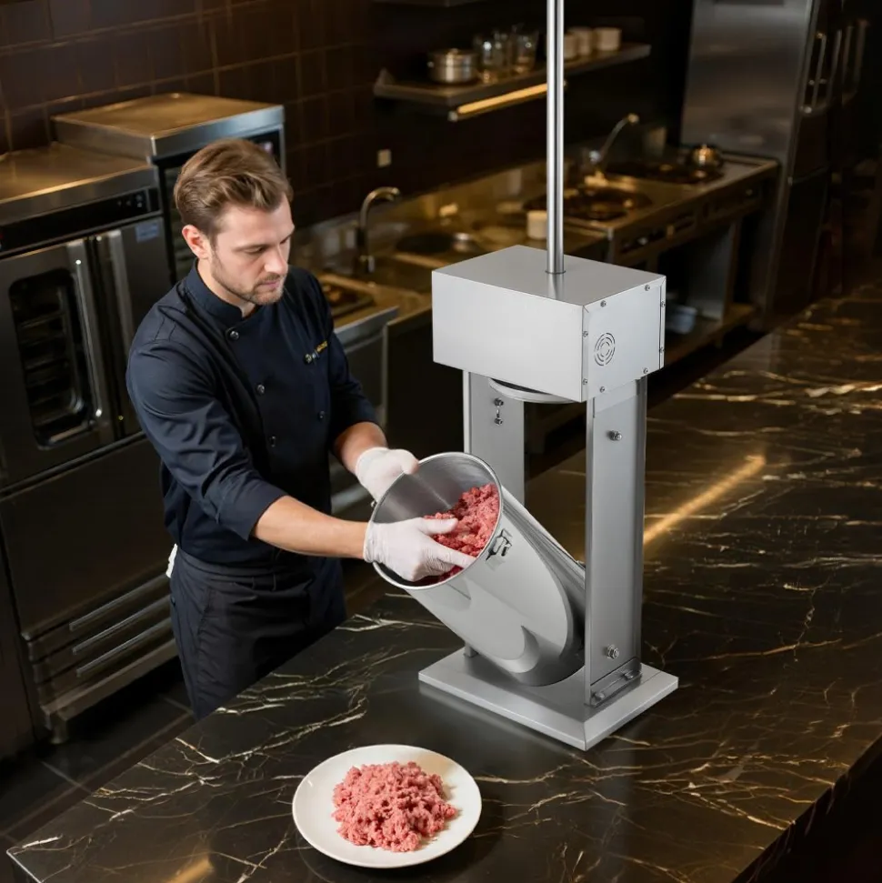 VEVOR Electric Sausage Stuffer, 55 LBS / 25 L Vertical Meat Stuffer, Stepless Speed Control and Foot Pedal, Stainless Steel Heavy Duty Sausage Filler with 5 Stuffing Tubes, for Commercial & Home Use