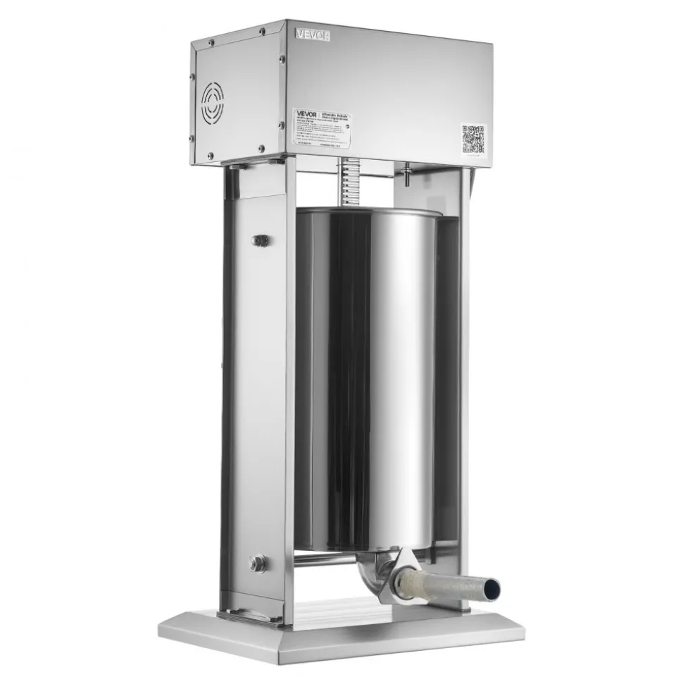 VEVOR Electric Sausage Stuffer, 55 LBS / 25 L Vertical Meat Stuffer, Stepless Speed Control and Foot Pedal, Stainless Steel Heavy Duty Sausage Filler with 5 Stuffing Tubes, for Commercial & Home Use