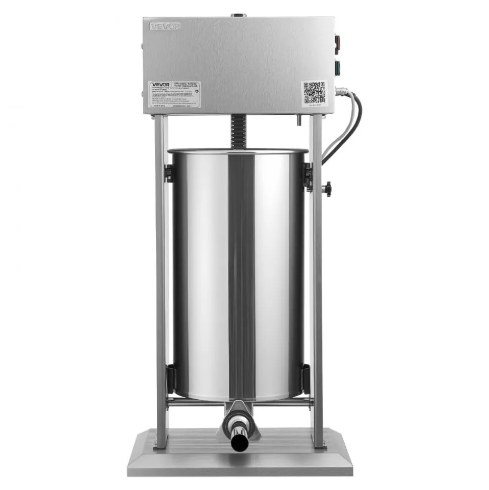 VEVOR Electric Sausage Stuffer, 55 LBS / 25 L Vertical Meat Stuffer, Stepless Speed Control and Foot Pedal, Stainless Steel Heavy Duty Sausage Filler with 5 Stuffing Tubes, for Commercial & Home Use