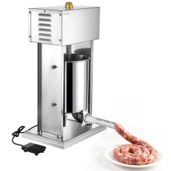 VEVOR Electric Sausage Stuffer, 22 LBS / 10 L Vertical Meat Stuffer, Stepless Speed Control and Foot Pedal, Stainless Steel Heavy Duty Sausage Filler with 4 Stuffing Tubes, for Commercial & Home Use