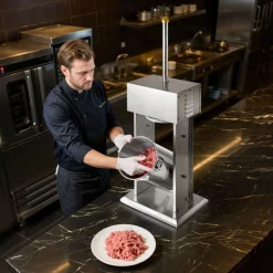 VEVOR Electric Sausage Stuffer, 25 LBS / 12 L Vertical Meat Stuffer, Stepless Speed Control and Foot Pedal, Stainless Steel Heavy Duty Sausage Filler with 4 Stuffing Tubes, for Commercial & Home Use