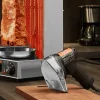 VEVOR Electric Shawarma Knife, 80W Professional Turkish Kebab Knife, Commercial Stainless Steel Gyro Cutter, Doner Kebab Meat Slicer with 2 Blades, Φ4"/100mm Blade Diameter, 0-8mm Adjustable Thickness