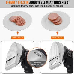 VEVOR Electric Shawarma Knife, 80W Professional Turkish Kebab Knife, Commercial Stainless Steel Gyro Cutter, Doner Kebab Meat Slicer with 2 Blades, Φ4