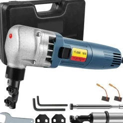 VEVOR Electric Sheet Metal Cutter, 380W Power, 1800RPM Rotor Speed, 0.07in/1.8mm Cutting Capacity, Includes Replacement Blades and Storage Case, Ideal for Stainless Steel, Aluminium, Plastic