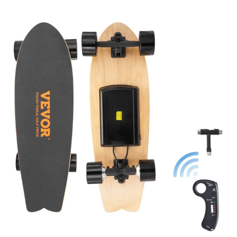 VEVOR Electric Skateboard with Remote, 13.7 Mph Top Speed & 7.5 Miles Max Range Skateboard Longboard, 3 Speeds Adjustment Skateboards, Easy Carry Handle Design, Suitable for Adults & Teens Beginners