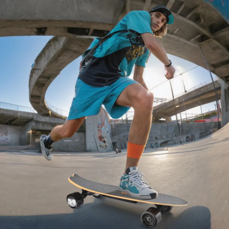 VEVOR Electric Skateboard with Remote, 13.7 Mph Top Speed & 7.5 Miles Max Range Skateboard Longboard, 3 Speeds Adjustment Skateboards, Easy Carry Handle Design, Suitable for Adults & Teens Beginners