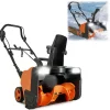 VEVOR Electric Snow Blower, 23 inch 15A Corded Snow Thrower with Dual LED Headlights & 180° Rotating Chute, 25FT Throwing Distance, 12" Depth Clearing, Walk-Behind Snowblower for Driveway Sidewalk