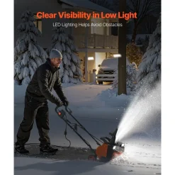 VEVOR Electric Snow Blower, 23 inch 15A Corded Snow Thrower with Dual LED Headlights & 180° Rotating Chute, 25FT Throwing Distance, 12