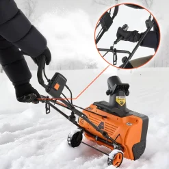 VEVOR Electric Snow Blower, 23 inch 15A Corded Snow Thrower with Dual LED Headlights & 180° Rotating Chute, 25FT Throwing Distance, 12
