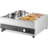 VEVOR Electric Soup Warmer, Two 6.34QT Pots & Three 1/3 Pans, Stainless Steel Commercial Food Warmer with 86~185°F Adjustable Temp, 1500W Bain Marie, Soup Station for Restaurant, Buffet