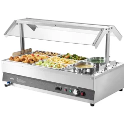VEVOR Electric Soup Warmer, Two 6.34QT Pots & Six 1/3 Pans, Stainless Steel Commercial Food Warmer with 86~185°F Adjustable Temp, 1500W Bain Marie with Cover, Soup Station for Restaurant, Buffet
