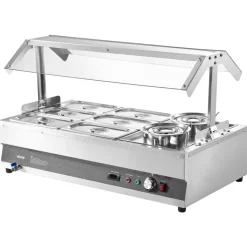 VEVOR Electric Soup Warmer, Two 6.34QT Pots & Six 1/3 Pans, Stainless Steel Commercial Food Warmer with 86~185°F Adjustable Temp, 1500W Bain Marie with Cover, Soup Station for Restaurant, Buffet