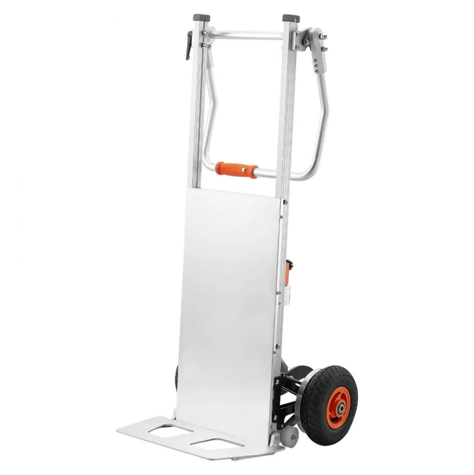 VEVOR Electric Stair Climbing Dolly, 440lbs Capacity Electric Stair Climbing Hand Trucks with 157.5in Rope & Folding Handle, Heavy Duty Stair Climber for Warehouse Logistics, Moving Furniture(Silver)