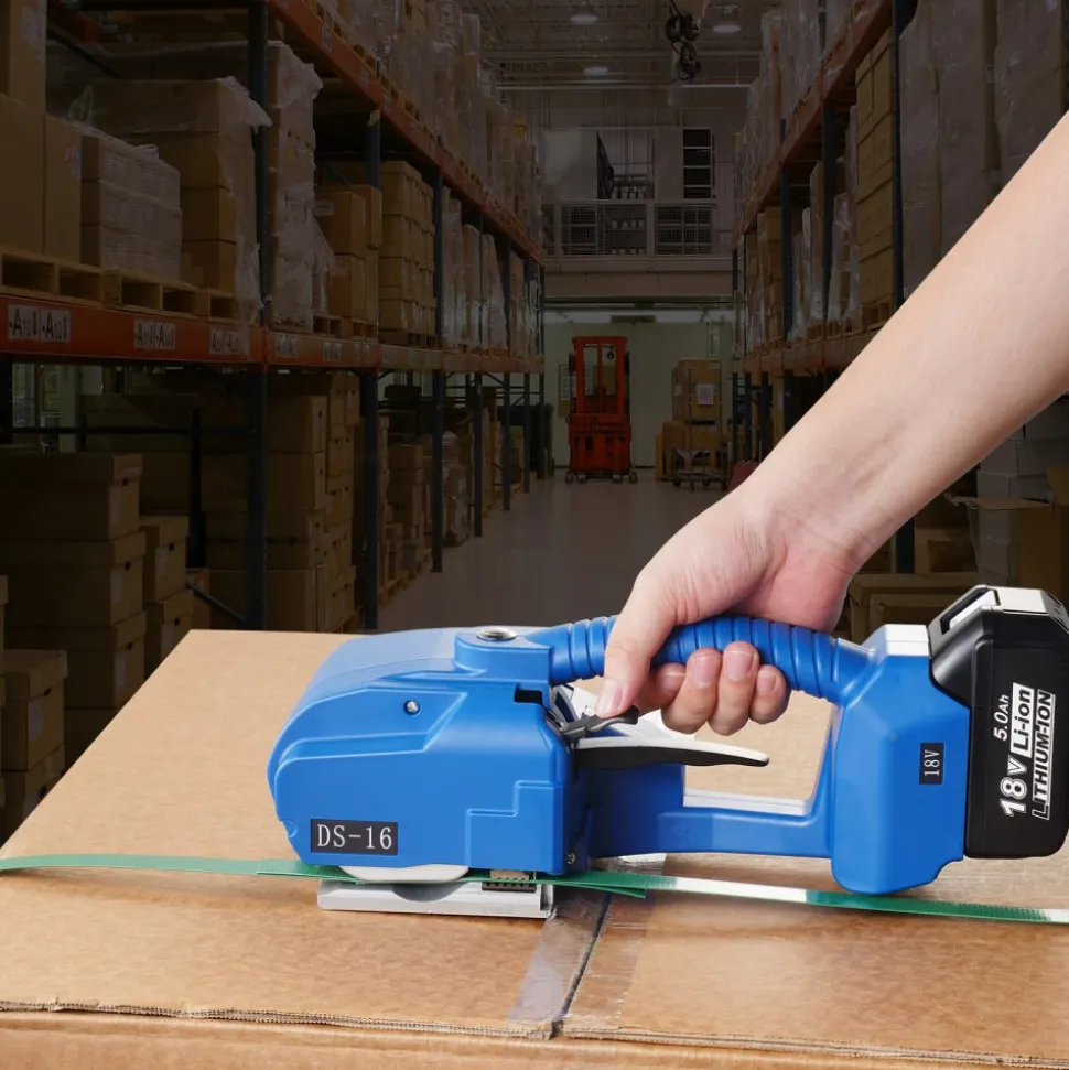 VEVOR Electric Strapping Machine, for 0.35"-0.63" PP PET Straps, Portable Electric Banding Tool with Digital Display, 2 x 5000mAh Battery Powered Automatic Strapping Tool for Packaging Box Pallet