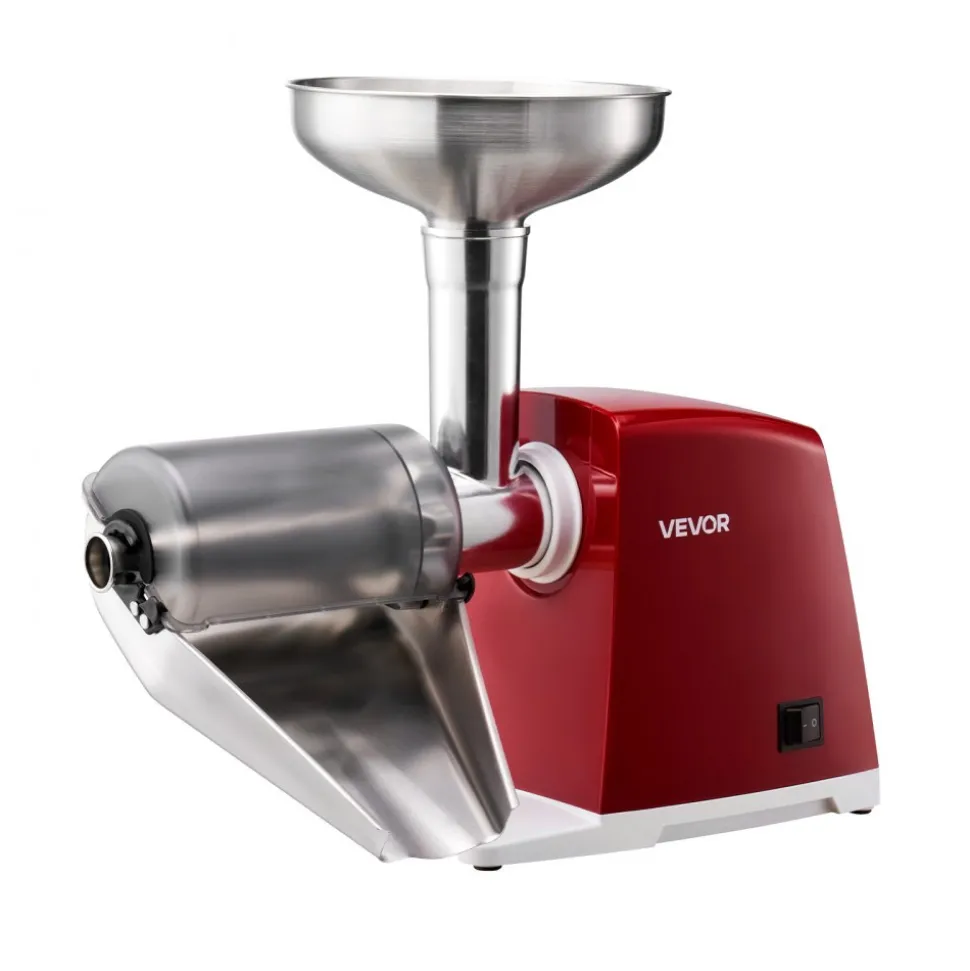 VEVOR Electric Tomato Strainer 800W Max (Rated Power: 300W) Sauce Maker, 88 lbs/H For Purees, Strawberry, Salsa, Stainless Steel Tomato Food Mill Press Machine, 1mm, 1.5mm, 3mm & 6mm Screens, Red